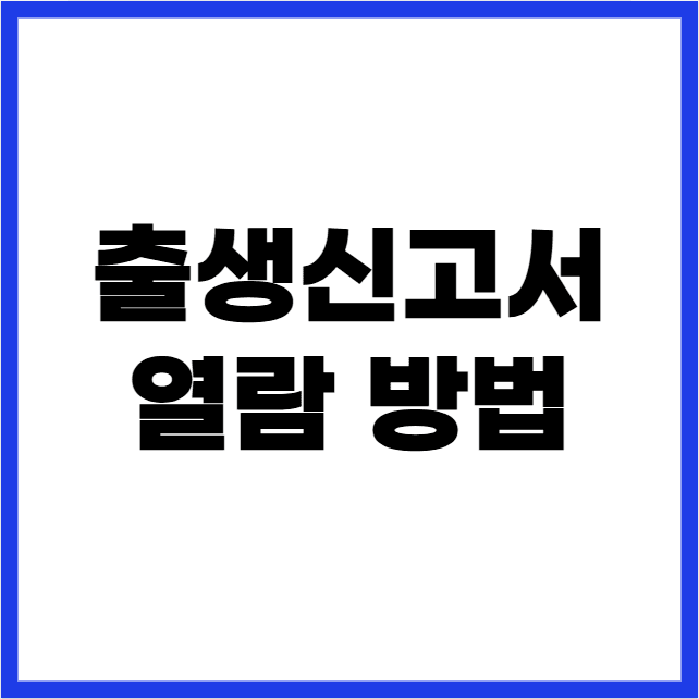 출생신고서 열람