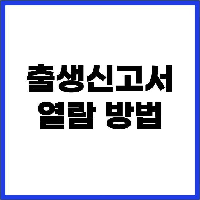 출생신고서 열람